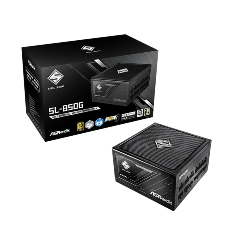 Fonte ASRock Steel Legend SL-850G , 850W , 80 Plus Gold , ATX 3.1 , PCIe 5.1 , Full Modular