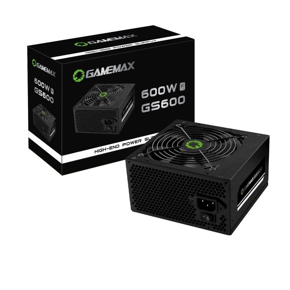 Fonte Gamemax GS600 , 600W , 80 Plus White , PFC Ativo , Preto