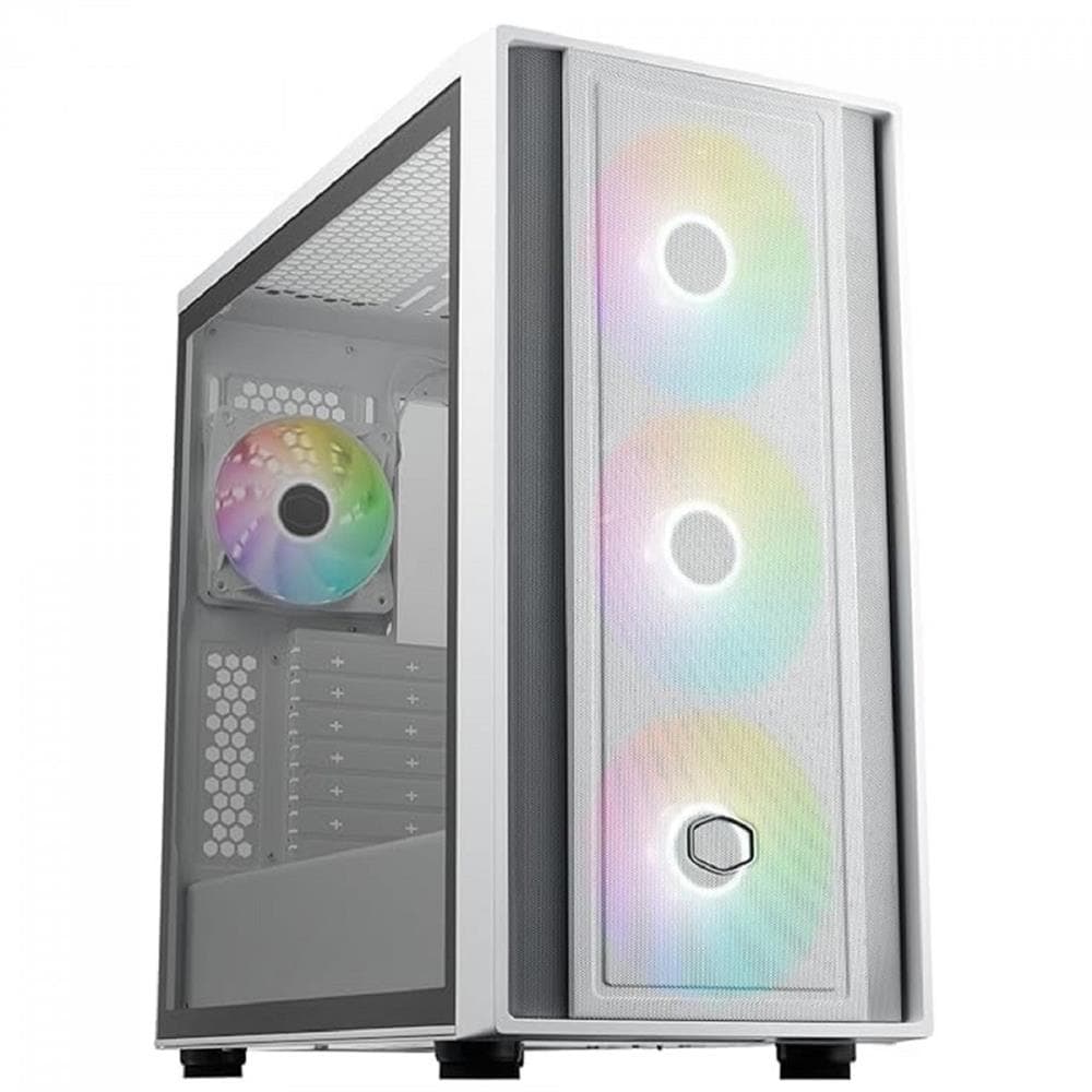 Gabinete Gamer Cooler Master Masterbox 600 , Mid Tower , ATX , Fan 120mm , Sem Fonte , 3 Fans , ARGB , BCO
