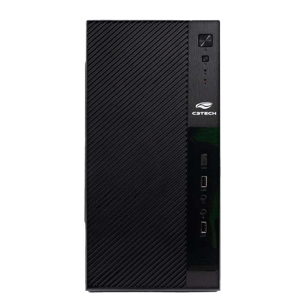 Gabinete C3Tech MT-31BK , Mid Tower , com Fonte 200W , Sem Fan , Preto