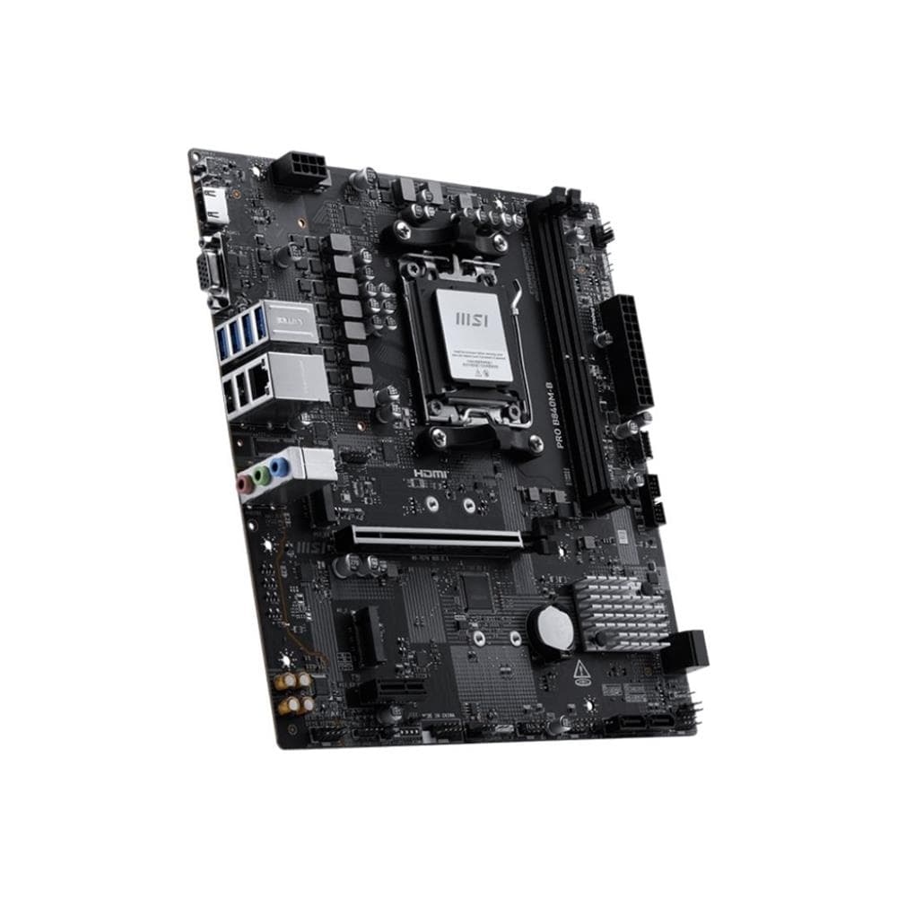 Placa-mãe MSI PRO B840M-B , AM5 , DDR5 até 8000MT/s , Chipset B840 , M.2 PCIe 4.0 , HDMI/DP , LAN 2.5GbE , mATX , Compatível Ryzen 7000/8000/9000