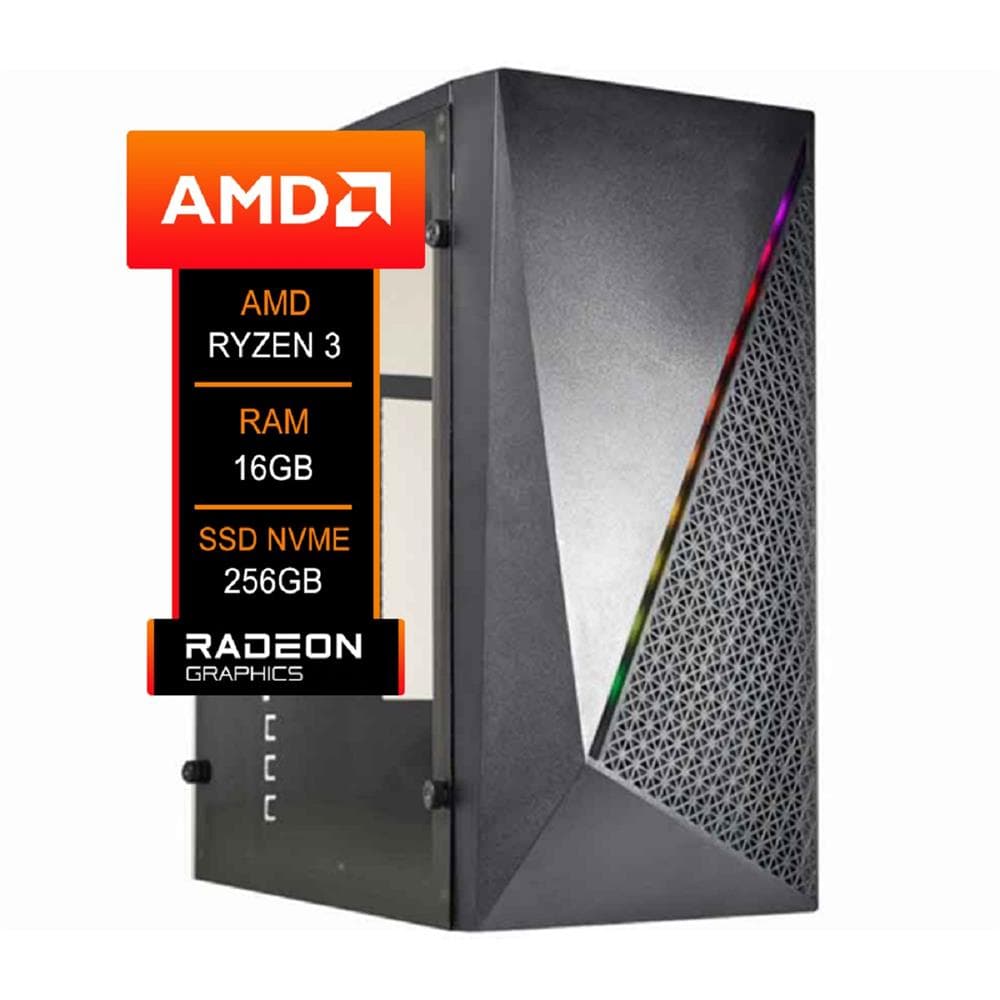 PC Gamer AMD Ryzen 3 3200G , Vega 8 , 16GB DDR4 , 256GB NVMe
