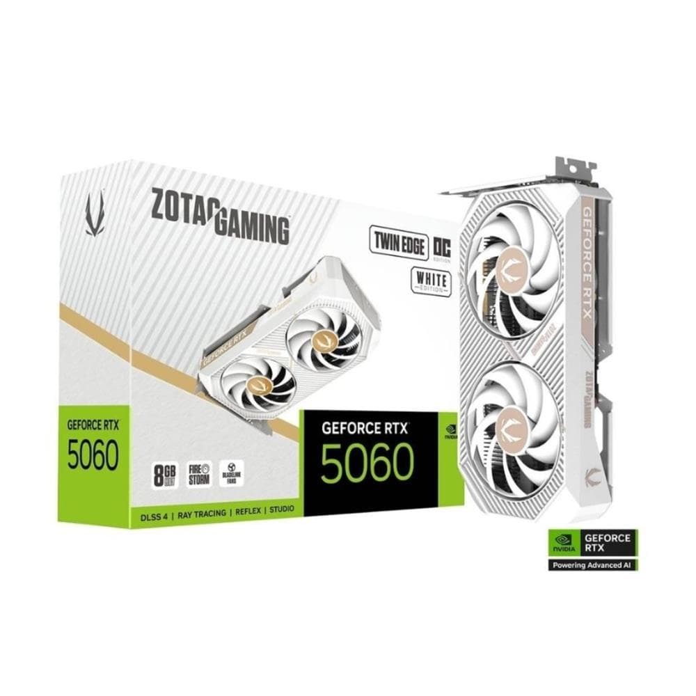 Placa de Vídeo ZOTAC Gaming GeForce RTX 5060 Twin Edge OC White Edition , 8 GB GDDR6 , Branco