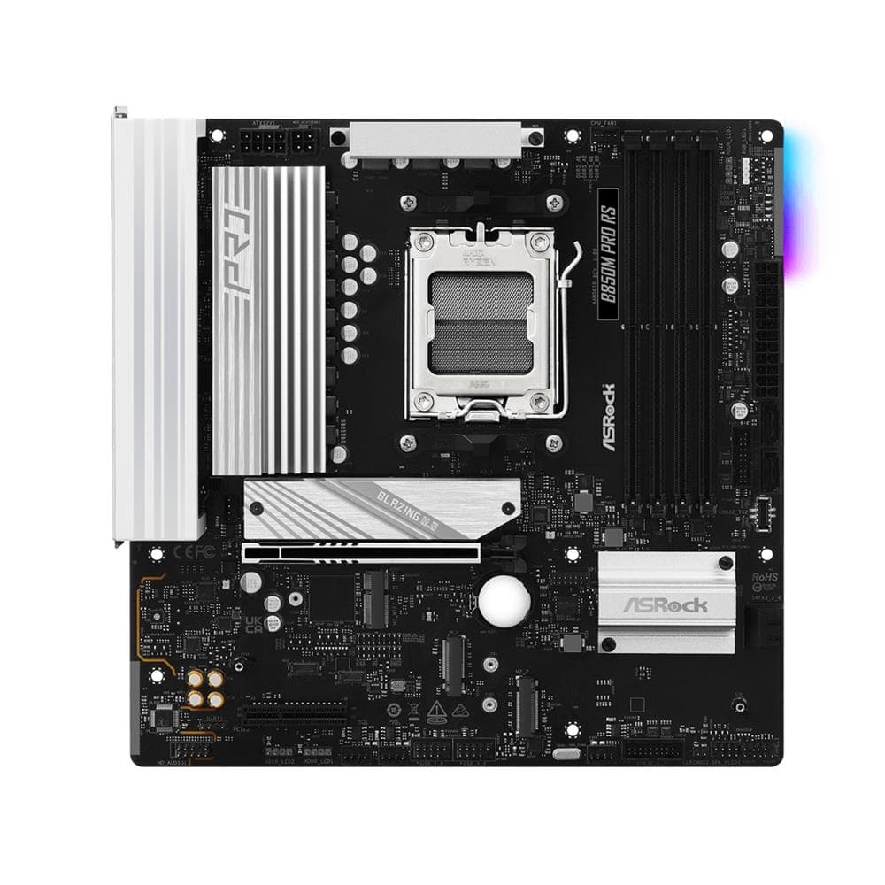 Placa-Mãe ASRock B850M Pro RS , AMD AM5 , mATX , DDR5 , 256GB , Preto