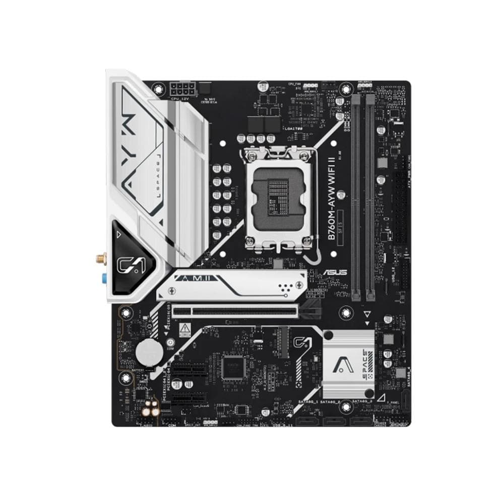 Placa Mãe ASUS B760M-AYW WIFI II , Intel LGA 1700 , DDR5 , Micro-ATX , Wi-Fi 6 , Bluetooth 5.3