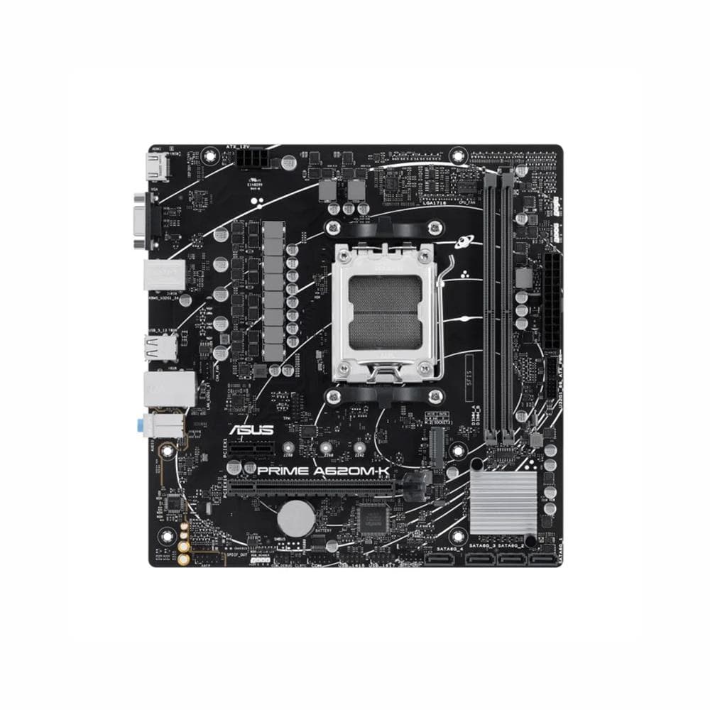 Placa-mãe ASUS Prime A620M-K , AM5 , DDR5 , mATX , HDMI , DisplayPort , USB 3.2 , Preto