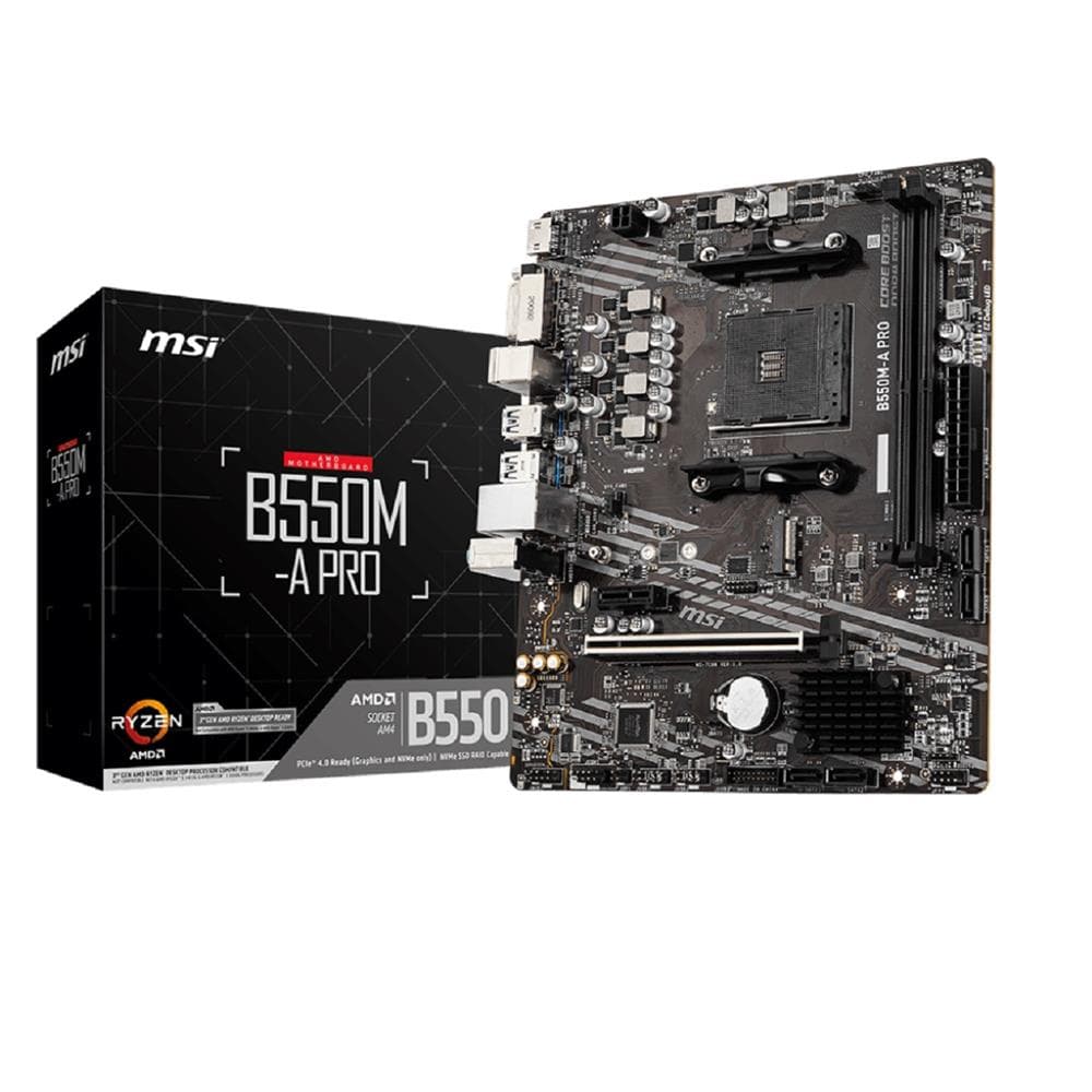 Placa Mãe MSI B550M-A PRO , DDR4 , Socket AM4 , M-ATX , Chipset AMD B550 , B550M-A PRO