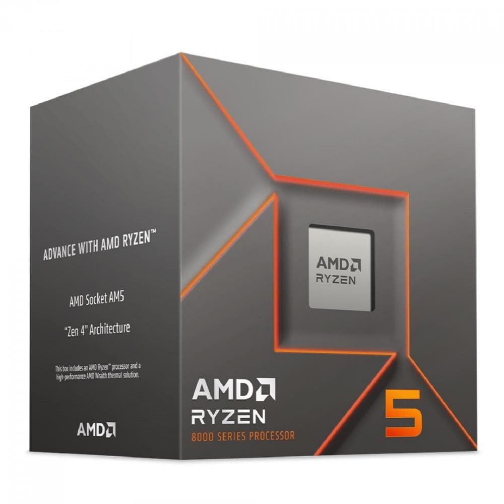 Processador AMD Ryzen 5 8400F , 4.2GHz (4.7GHz Turbo) , 6-Cores 12-Threads , AM5 , Com Cooler
