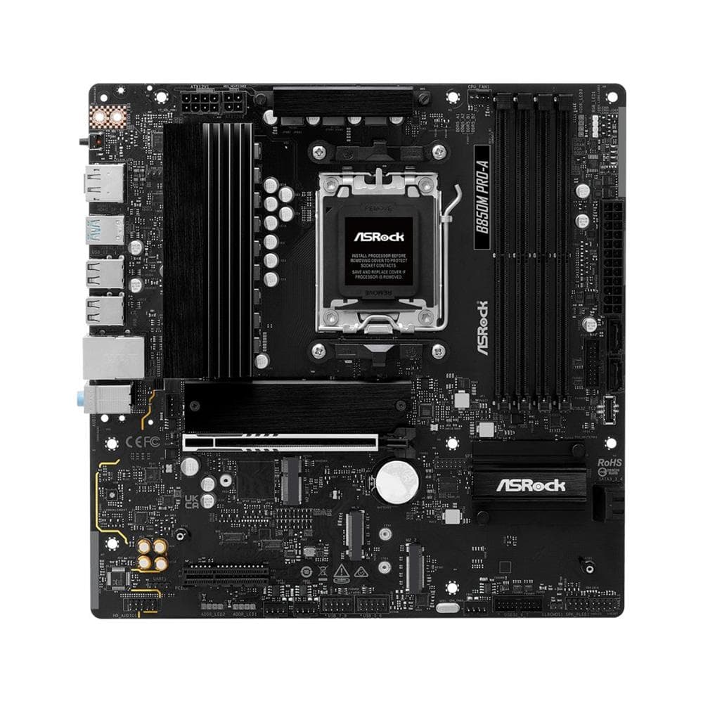 Placa-Mãe ASRock B850M Pro-A , AMD AM5 , Chipset B850 , Micro ATX , DDR5 , PCIe 5.0 , M.2 Gen5 , Preto
