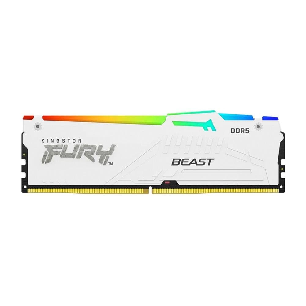 Memória RAM Kingston Fury Beast, RGB, 16GB, 5600MHz, DDR5, CL36, Branco - KF556C36BWEA-16