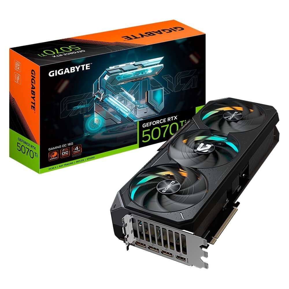 Placa de Vídeo Gigabyte RTX 5070 Ti GAMING OC 16G NVIDIA GeForce, 16GB GDDR7, 256bits, RGB, DLSS, Ray Tracing - 9VN507TGO-00-G10
