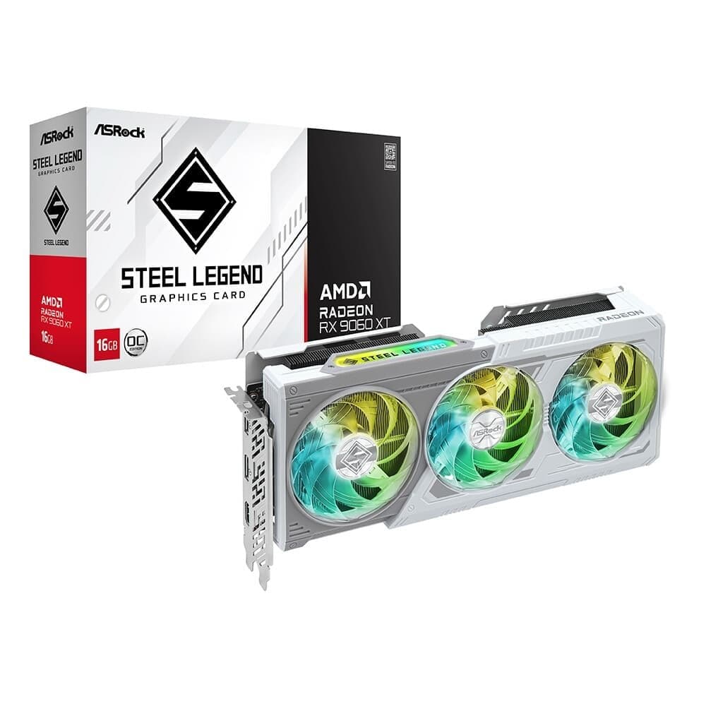 Placa de Vídeo ASRock RX 9060 XT SL 16GO AMD Radeon, 16GB, GDDR6, 128bits, Triple Fan, OpenGL 4.6, RDNA 4 - RX9060XT SL 16GO