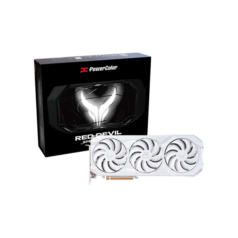 Placa de Vídeo PowerColor Red Devil Spectral White AMD Radeon RX 9070 XT 16GB GDDR6 - RX9070XT 16G-E/OC/WHITE