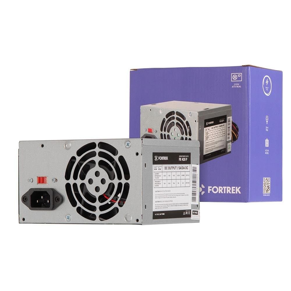 Fonte Fortrek PWS-2003, 200W, Sem Cabo, Prata - FK4…