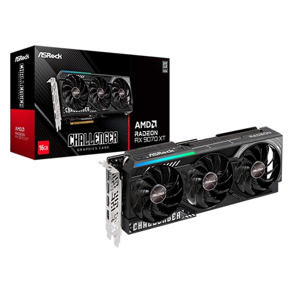 Placa de Vídeo ASRock Radeon RX 9070 XT Challenger, AMD, 16GB - 90-GA61ZZ-00UANF
