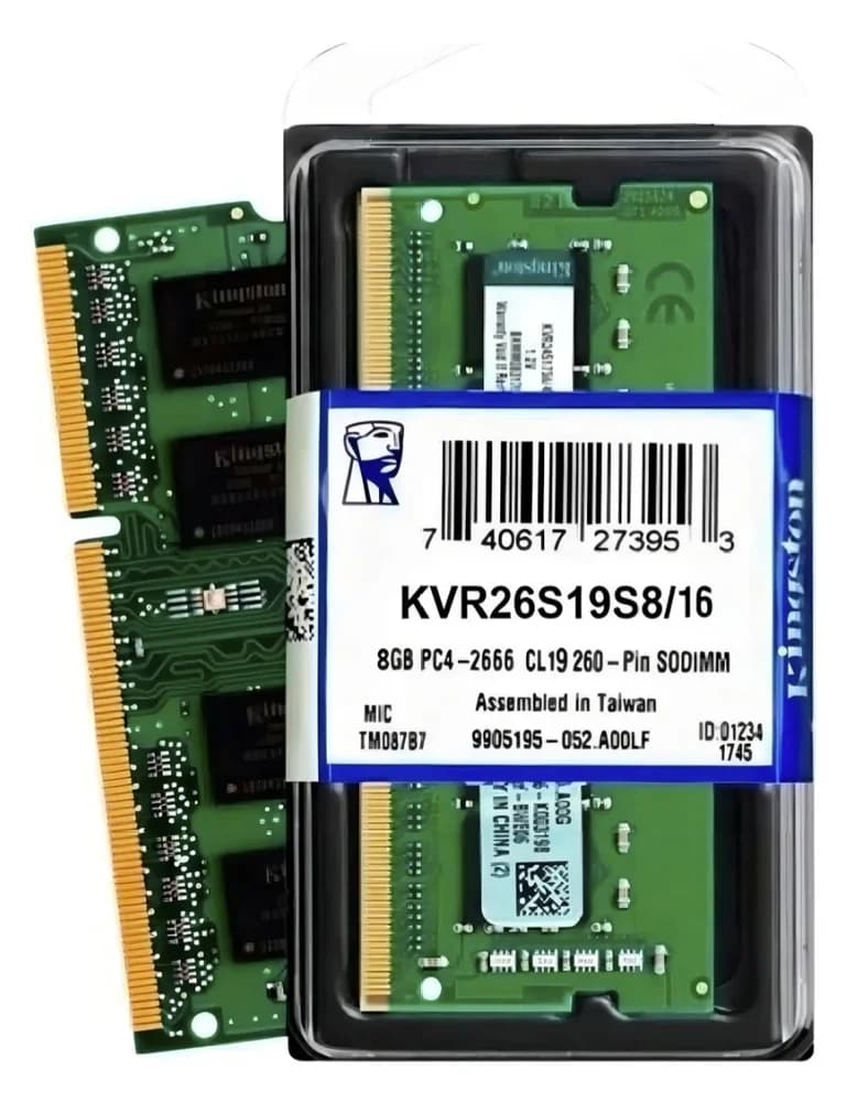 Memoria Ram Para Notebook Kingston 16gb, 2666mhz, Ddr4 - Kvr26s19s8/16