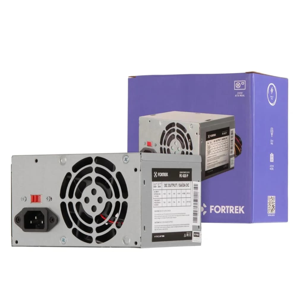 Fonte De Alimentação Fortrek Pws-2003, ATX, 200W, 20+4P, Sem Cabo, 115/230V - Fk420p