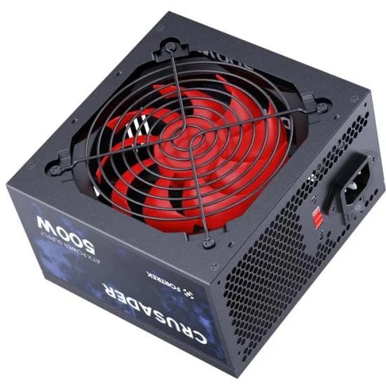 Fonte Atx Fortrek Crusader, 500w, Bivolt Manual, Cooler 120mm, Preto