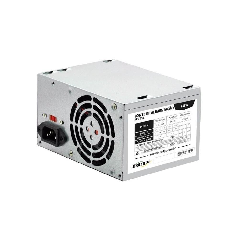 Fonte Tronos Atx 230w Real Brazilpc Bpc-230v1.2, 230w O&m C/cabo