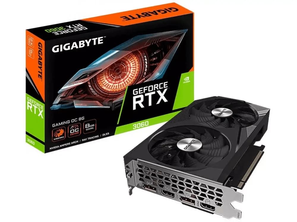 Placa De Vídeo RTX 3060 Gigabyte Gaming Oc, 8GB, GDDR6, 128bits