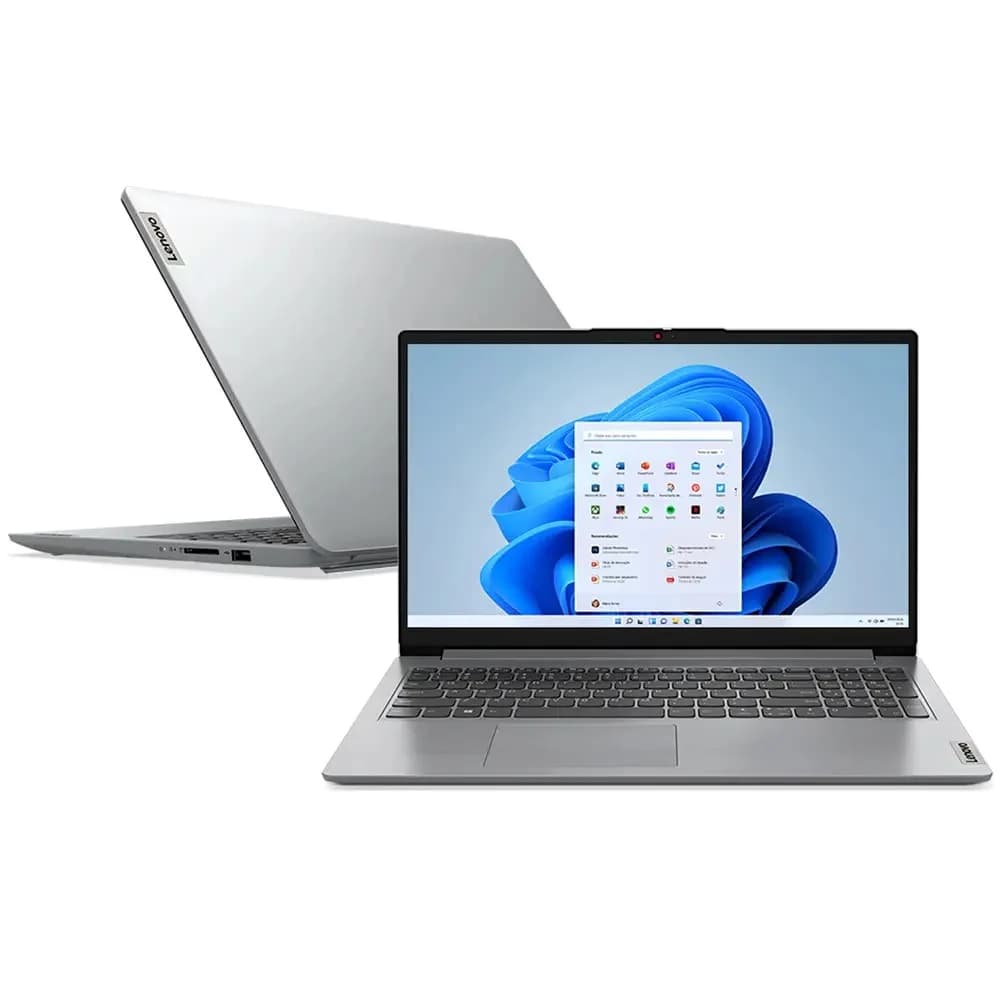 Notebook Lenovo Ideapad 1i, Intel Core i3-1215u, 4GB RAM, SSD 256GB, Tela 15.6" HD Antirreflexo, Windows 11 Home - 15iau7