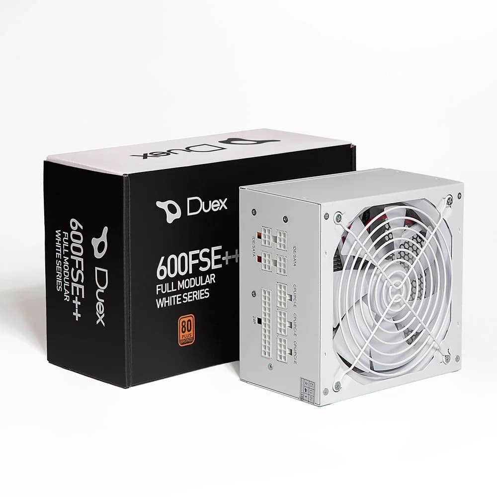 Fonte Duex Dx-600fse++ White Series 600w 80 Plus Bronze Pfc Ativo Full Modular C/ Cabo Branca