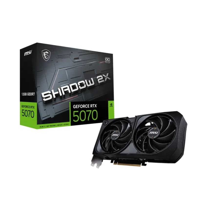 Gpu Msi RTX 5070 12g Shadow 2x Oc, Gddr7, 192-bits, 3x Dp / 1x HDMI - G5070-12s2c