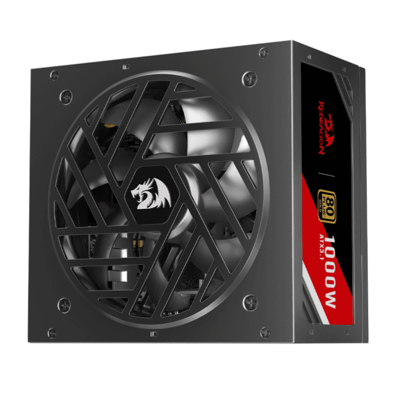 FONTE 1000W 80 PLUS GOLD REDRAGON MASTER RGMS, ATX 3.1, FULL-MODULAR, BLACK - GC-MS03