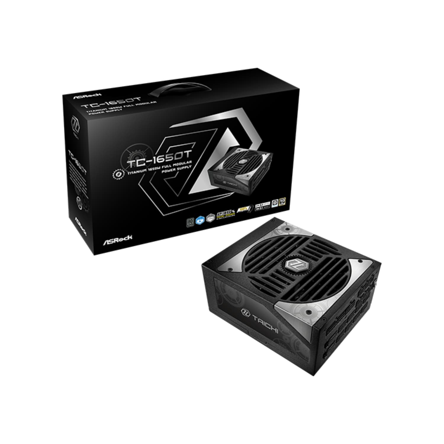 FONTE 1650W 80 PLUS TITANIUM ASROCK TAICHI, ATX 3.1, PCIE 5.1, FULL-MODULAR, BLACK - TC-1650T