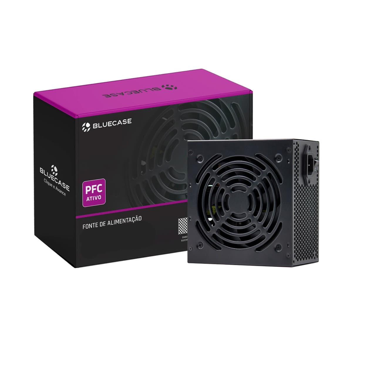 FONTE 350W BLUECASE BLU350-PFCPS2, ATX, BLACK - BLU350-PFCPS2BX