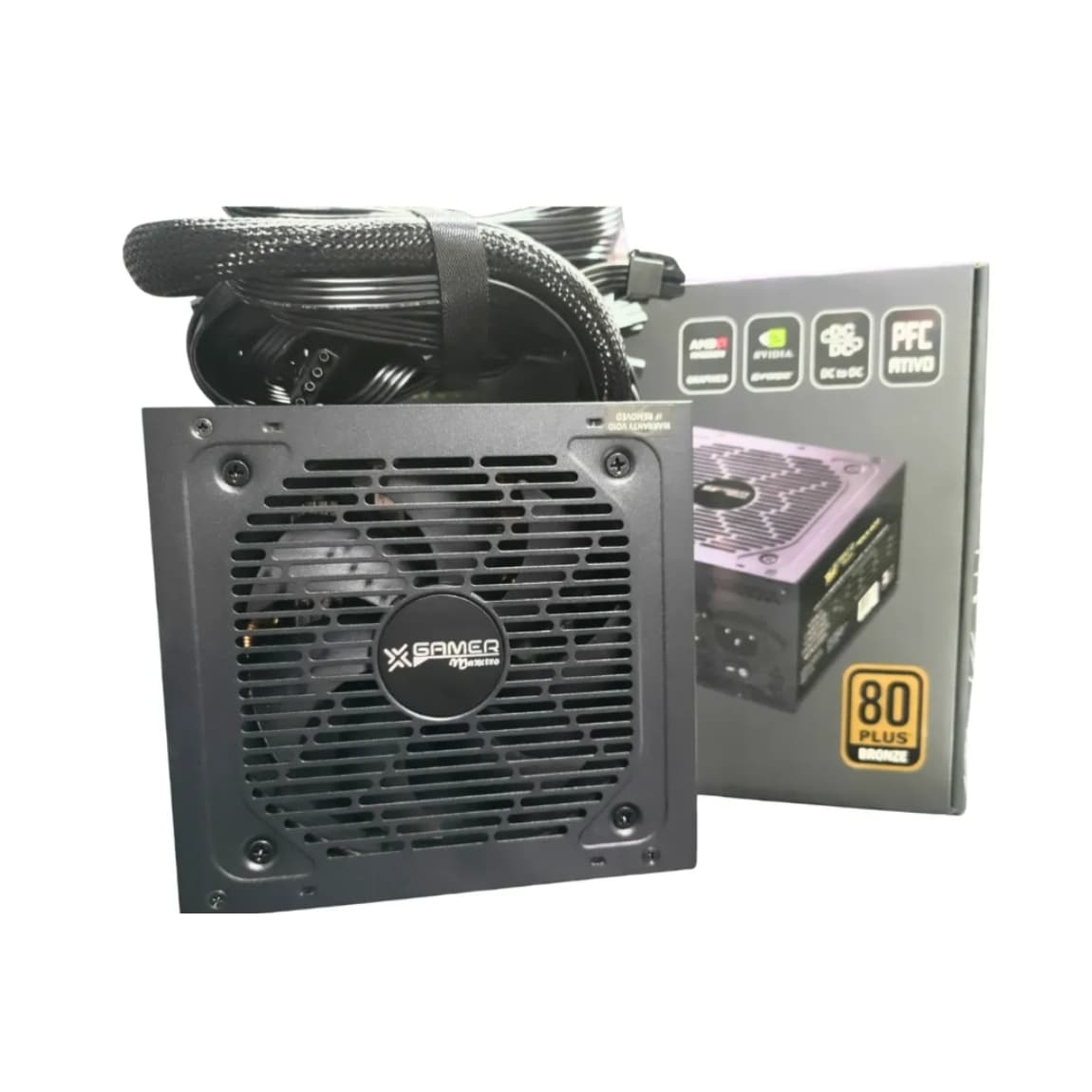FONTE 600W 80 PLUS BRONZE MAXXTRO FENIX, ATX 12V, BLACK - FENIX-600W