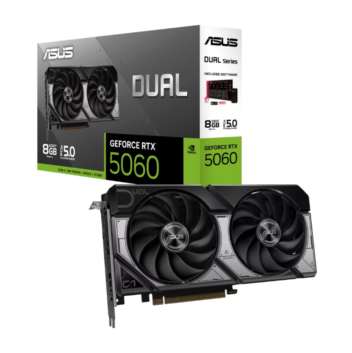 GPU ASUS RTX 5060 8GB, GDDR7, 128-BITS, 3X DP / 1X HDMI - DUAL-RTX5060-8G