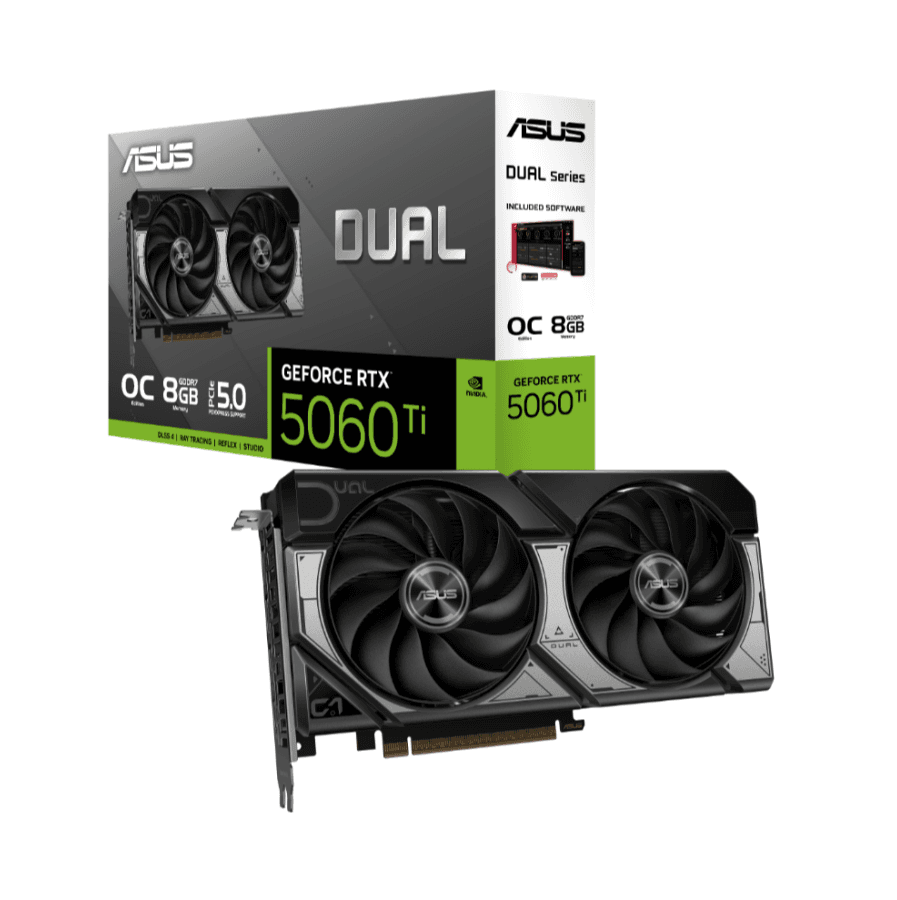 GPU ASUS RTX 5060 TI 8GB DUAL OC, GDDR7, 128-BITS, 3X DP / 1X HDMI - DUAL-RTX5060TI-O8G