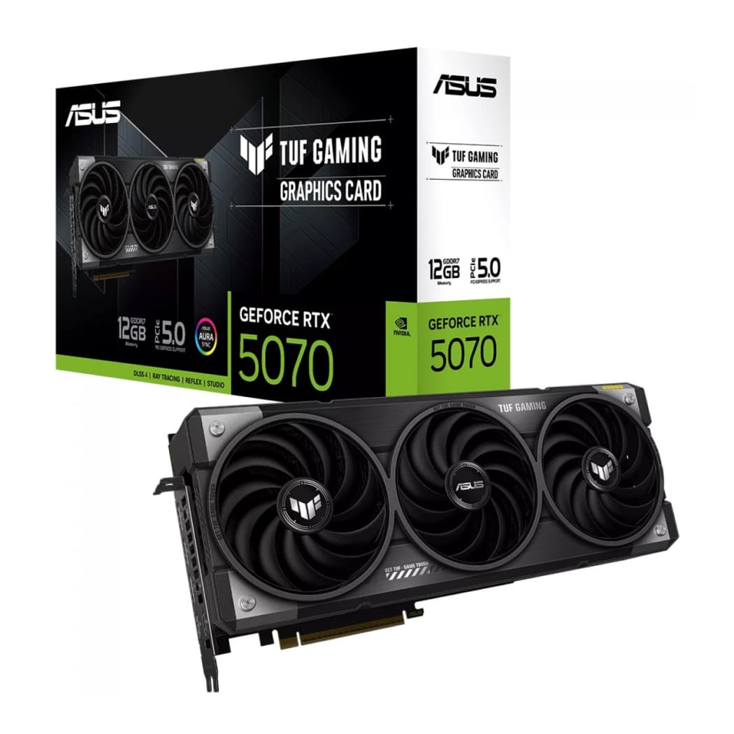 GPU ASUS TUF GAMING RTX 5070 12GB, GDDR7, 192-BITS, 3X DP / 1X HDMI - TUF-RTX5070-12G-GAMING