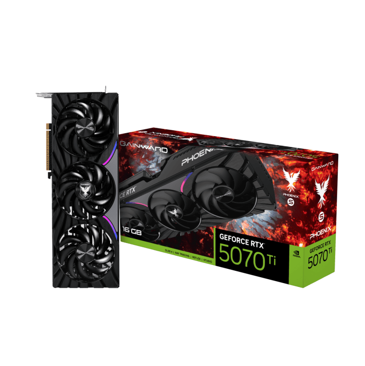 GPU GAINWARD RTX 5070 TI 16GB PHOENIX-S, GDDR7, 256-BITS, 3X DP / 1X HDMI - NE7507T019T2-GB2031K