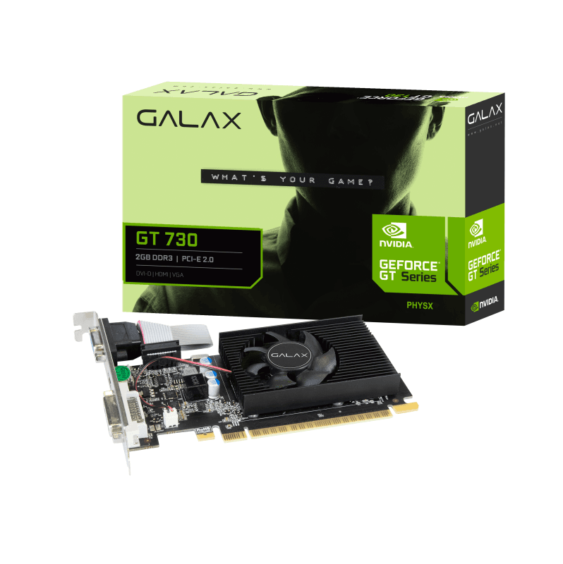 GPU GALAX GT 730 4GB, DDR3, 128-BITS, 1X HDMI / 1X VGA / 1X DVI - 73GQF8HX00HD