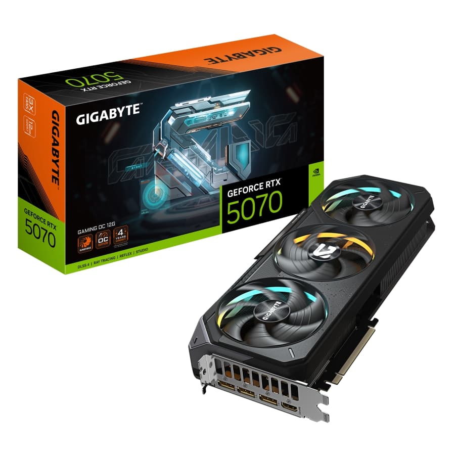 GPU GIGABYTE RTX 5070 12GB GAMING OC, GDDR7, 192-BITS, 3X DP / 1X HDMI, BLACK - GV-N5070GAMING OC-12GD