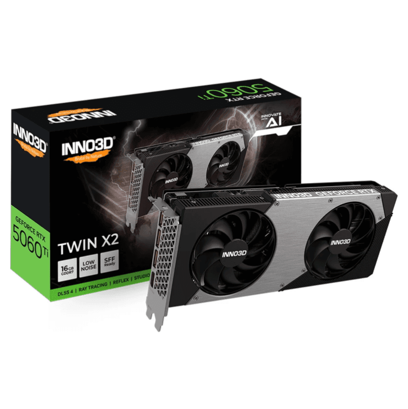 GPU INNO3D RTX 5060 TI 16GB TWIN X2, GDDR7, 128-BITS, 3X DP / 1X HDMI - N506T2-16D7-191073N