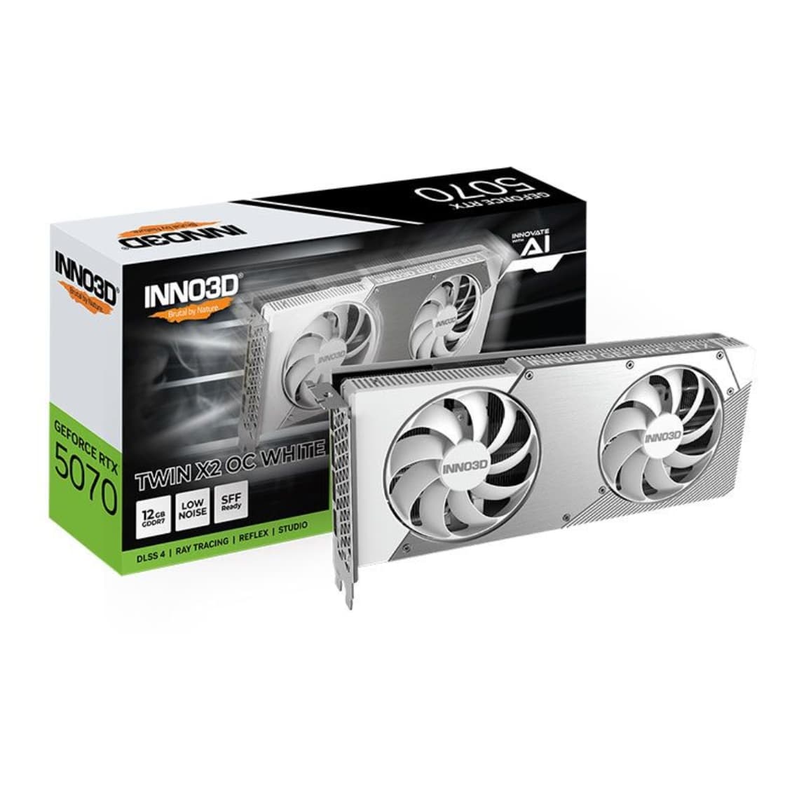 GPU INNO3D RTX 5070 12GB TWIN X2 OC WHITE, GDDR7, 192-BITS, 3X DP / 1X HDMI - N50702-12D7X-195064W