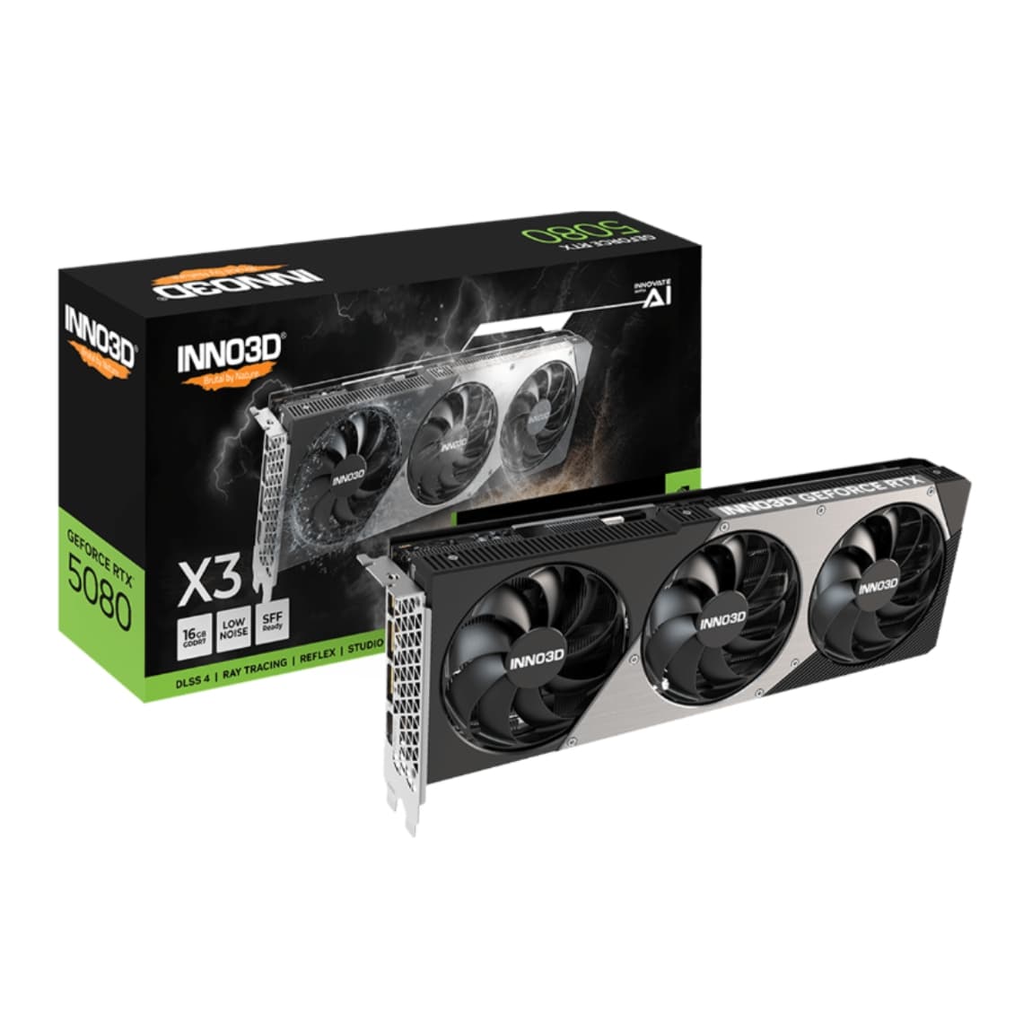 GPU INNO3D RTX 5080 16GB X3 OC, 256-BITS, 3X DP / 1X HDMI - N50803-16D7X-17603930