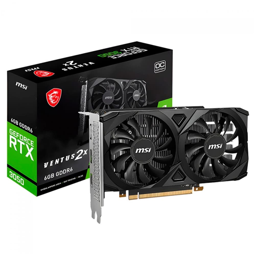 GPU MSI RTX 3050 6GB VENTUS 2X OC, GDDR6, 96-BITS, 1X DP / 2X HDMI - MS-V812