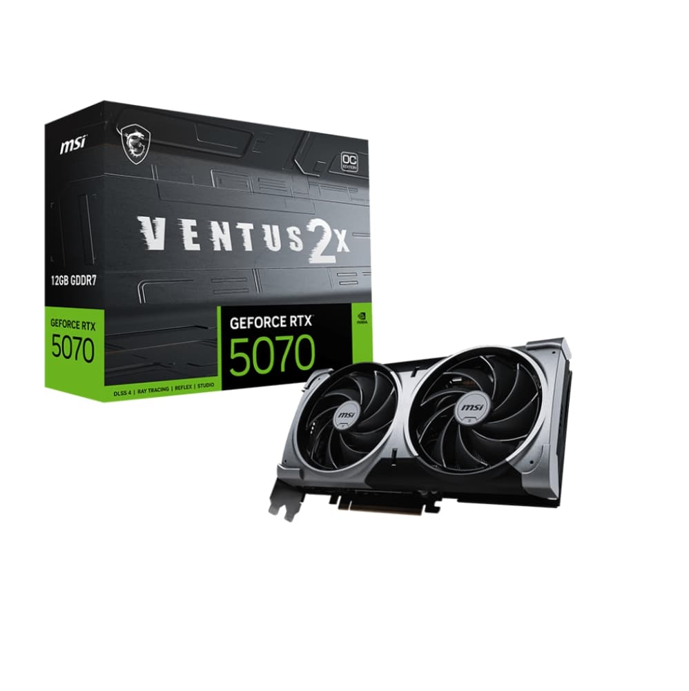 GPU MSI RTX 5070 12GB VENTUS 2X OC, GDDR7, 192-BITS, 3X DP / 1X HDMI - G5070-12V2C (912-V532-009)