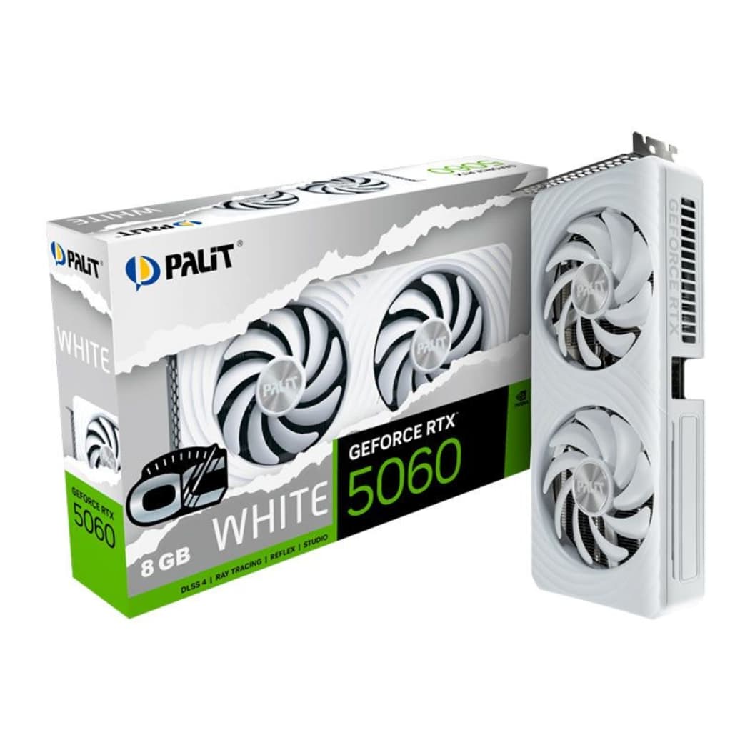 GPU PALIT RTX 5060 8GB OC, GDDR7, 128-BITS, 3X DP / 1X HDMI, WHITE - NE75060U19P1-GB2063M