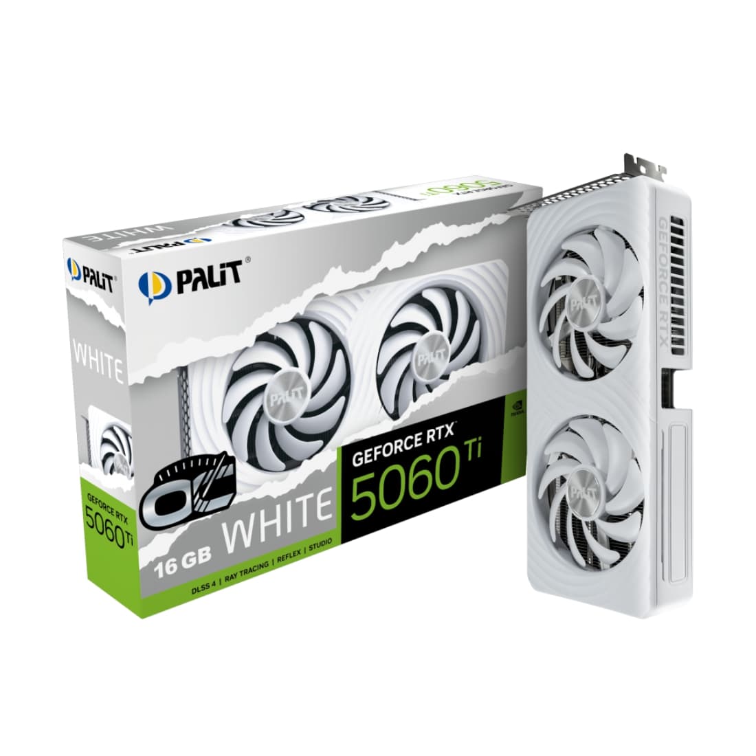 GPU PALIT RTX 5060 TI 16GB WHITE OC, GDDR7, 128-BITS, 3X DP / 1X HDMI - NE7506TU19T1-GB2061M