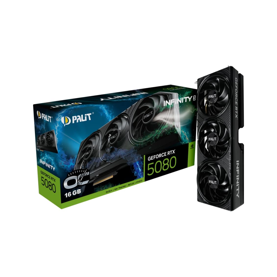 GPU PALIT RTX 5080 16GB INFINITY 3 OC, GDDR7, 256-BITS, 3X DP / 1X HDMI, BLACK - NE75080U19T2-GB2035S