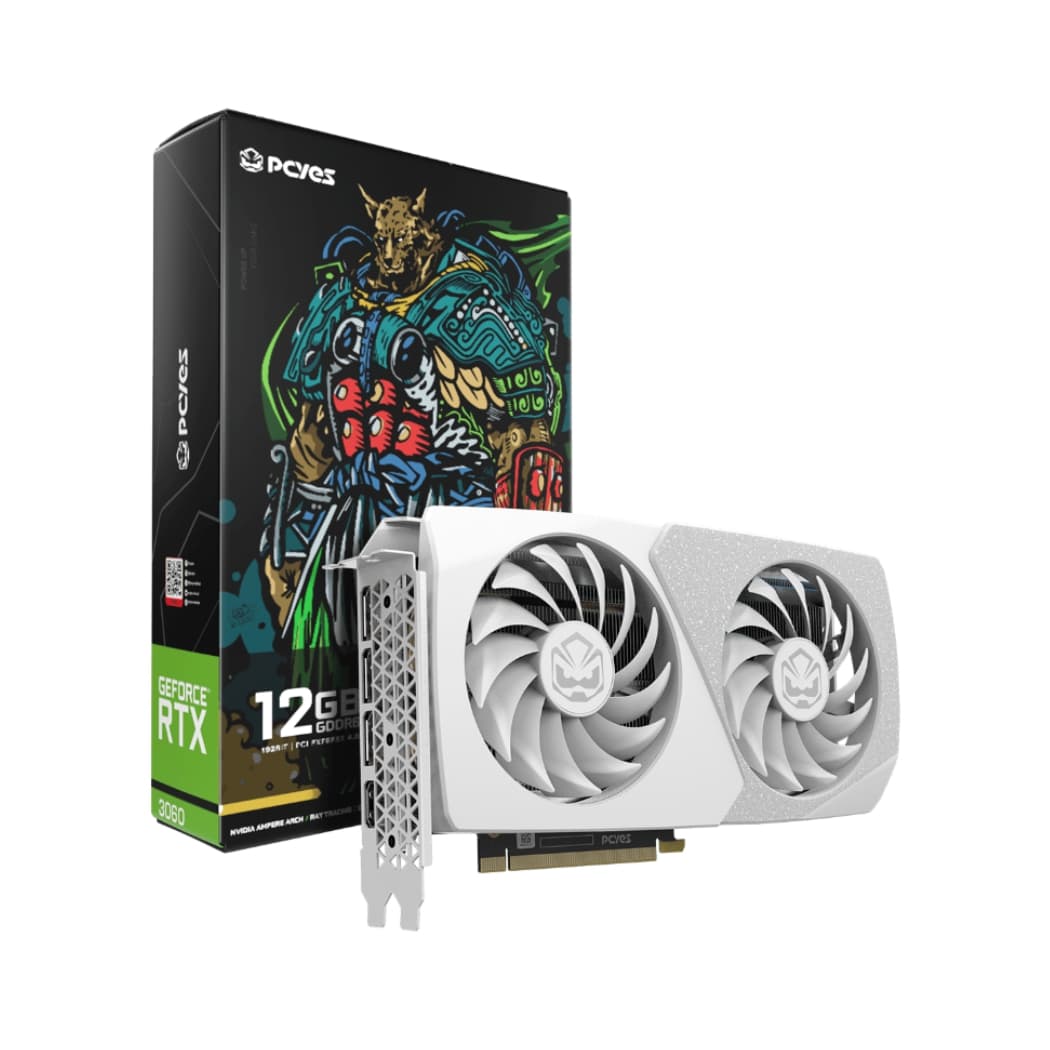 GPU PCYES RTX 3060 12GB PROJETO EDGE, GDDR6, 192-BITS, 3X DP / 1X HDMI - PVRTX3060WT2F