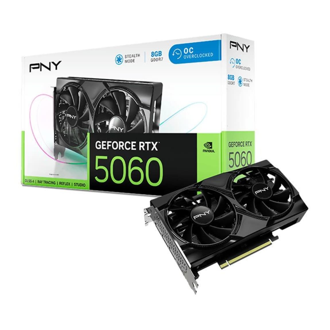 GPU PNY RTX 5060 8GB DUAL OC, GDDR7, 128-BITS, 3X DP / 1X HDMI, BLACK - VCG50608DFXPB1-O
