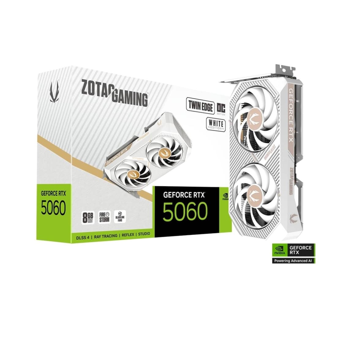 GPU ZOTAC RTX 5060 8GB TWIN EDGE OC, GDDR7, 128-BITS, 3X DP / 1X HDMI - ZT-B50600Q-10M
