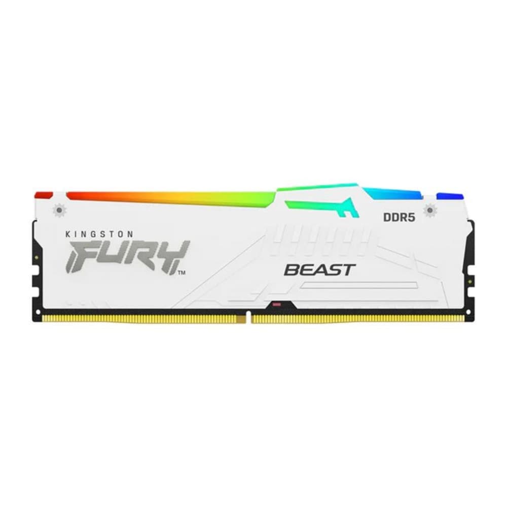 MEMÓRIA 16GB DDR5 5600MHZ KINGSTON FURY BEAST, RGB, WHITE - KF556C40BWA-16