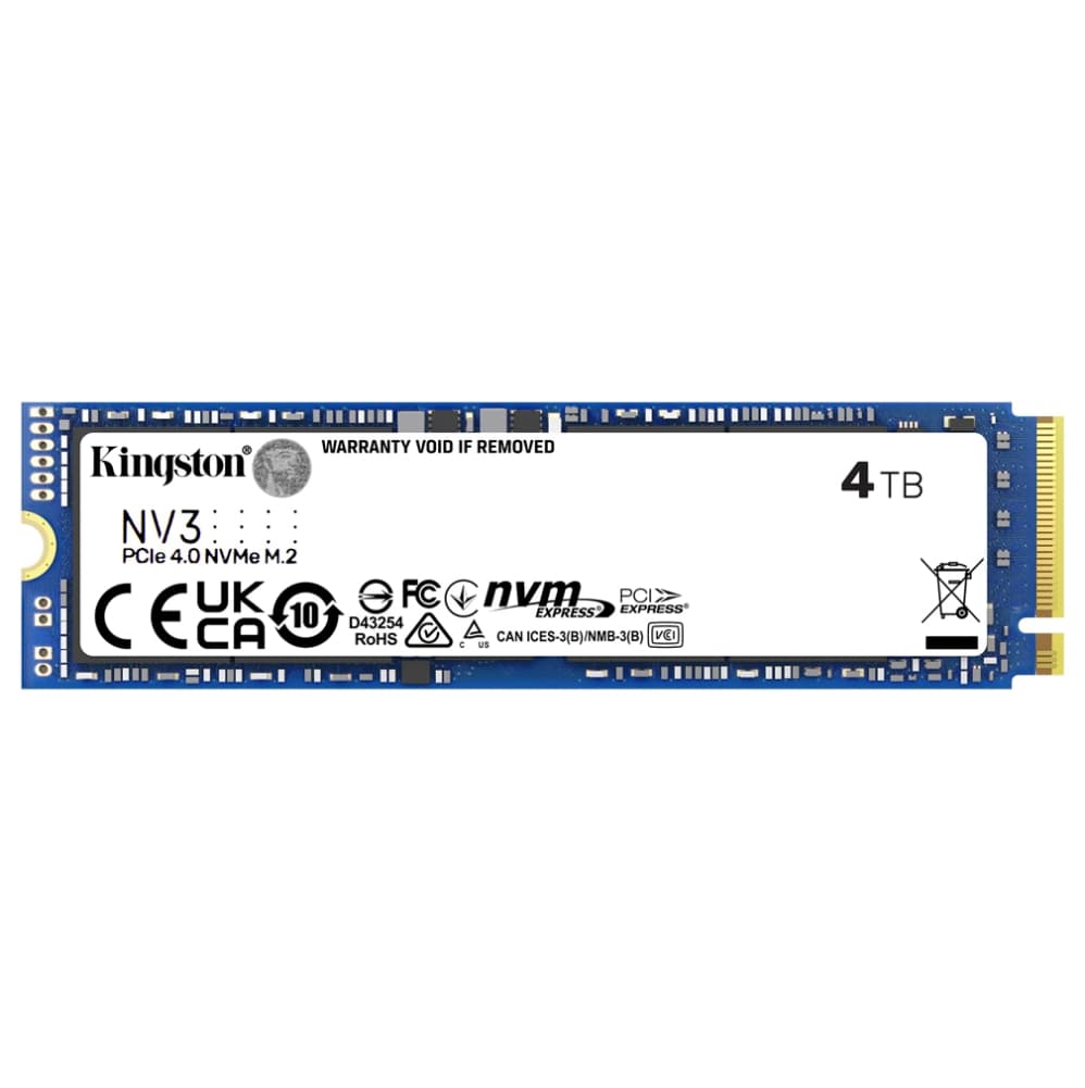 NVME 4TB KINGSTON NV3, M.2 2280, PCIE GEN 4X4, LEIT 6000MB/S, GRAV 5000MB/S - SNV3S/4000G